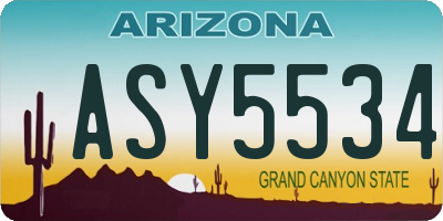 AZ license plate ASY5534
