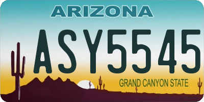 AZ license plate ASY5545