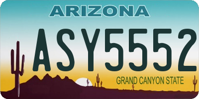 AZ license plate ASY5552