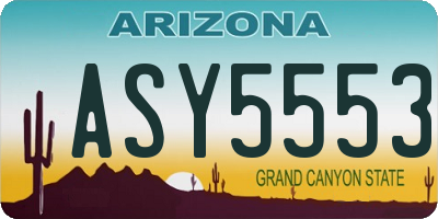 AZ license plate ASY5553