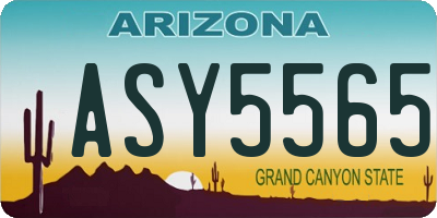 AZ license plate ASY5565