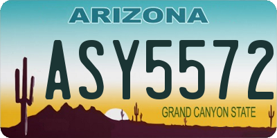 AZ license plate ASY5572