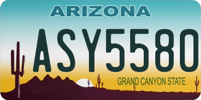 AZ license plate ASY5580
