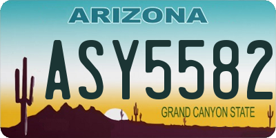 AZ license plate ASY5582