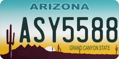 AZ license plate ASY5588