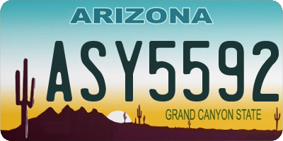 AZ license plate ASY5592