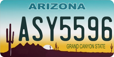 AZ license plate ASY5596