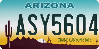 AZ license plate ASY5604