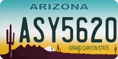 AZ license plate ASY5620