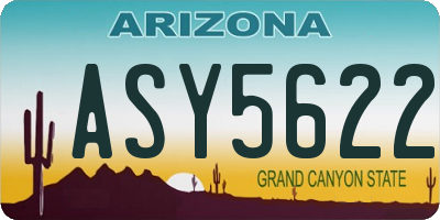 AZ license plate ASY5622