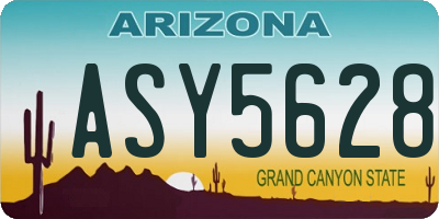 AZ license plate ASY5628