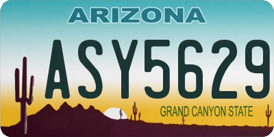 AZ license plate ASY5629