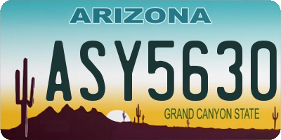 AZ license plate ASY5630