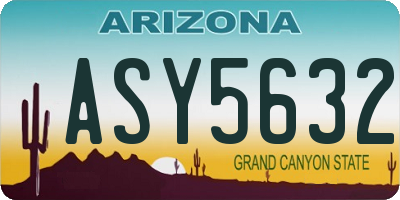 AZ license plate ASY5632