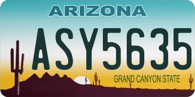 AZ license plate ASY5635