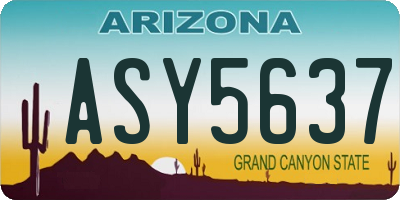 AZ license plate ASY5637