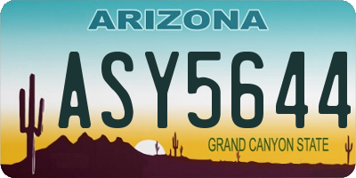 AZ license plate ASY5644