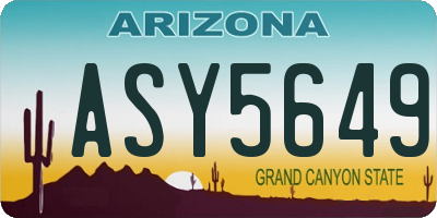 AZ license plate ASY5649