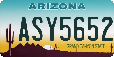 AZ license plate ASY5652