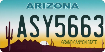 AZ license plate ASY5663