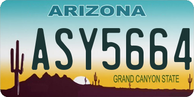 AZ license plate ASY5664