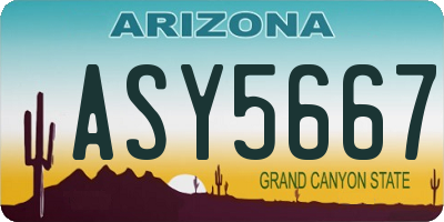 AZ license plate ASY5667