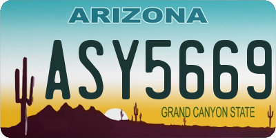AZ license plate ASY5669