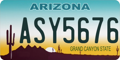 AZ license plate ASY5676