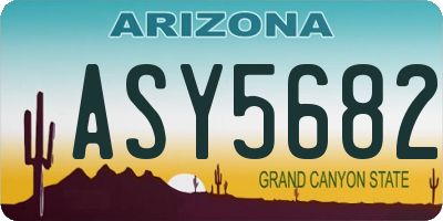 AZ license plate ASY5682