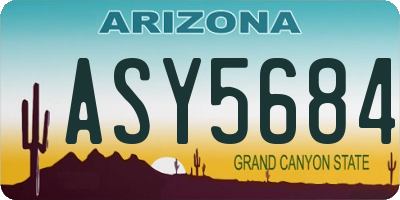 AZ license plate ASY5684