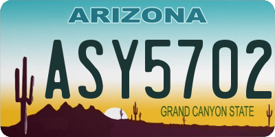 AZ license plate ASY5702