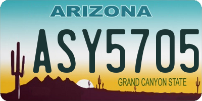 AZ license plate ASY5705