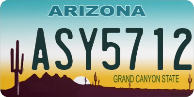AZ license plate ASY5712