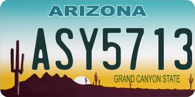 AZ license plate ASY5713