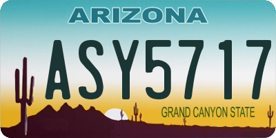 AZ license plate ASY5717