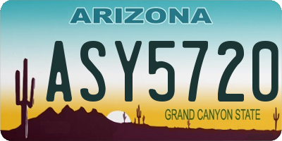 AZ license plate ASY5720