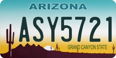AZ license plate ASY5721