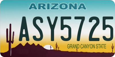 AZ license plate ASY5725