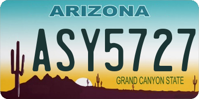 AZ license plate ASY5727