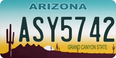 AZ license plate ASY5742