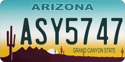 AZ license plate ASY5747