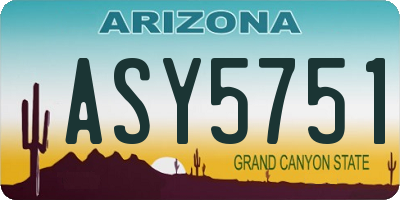 AZ license plate ASY5751