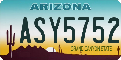 AZ license plate ASY5752