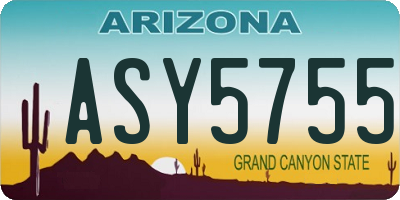 AZ license plate ASY5755