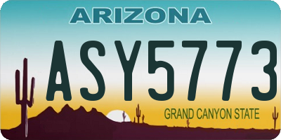 AZ license plate ASY5773