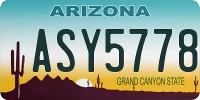 AZ license plate ASY5778