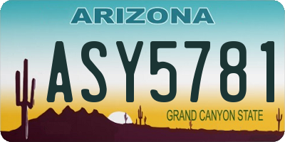 AZ license plate ASY5781