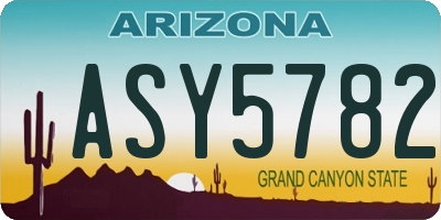 AZ license plate ASY5782