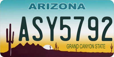 AZ license plate ASY5792