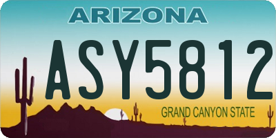 AZ license plate ASY5812